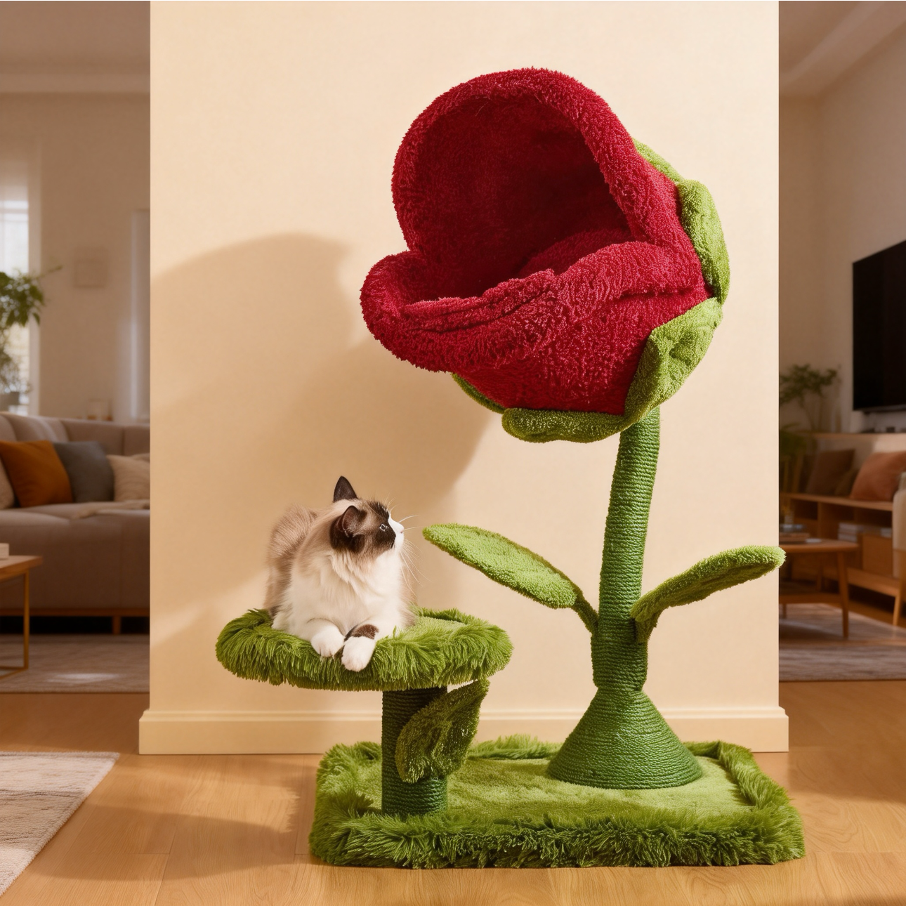Small-Space Savior! Bring Romance and Comfort Home with the Rose Cat Tree