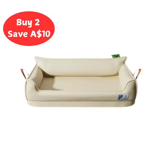 Leather Dual-Handle Cat and Dog Bed