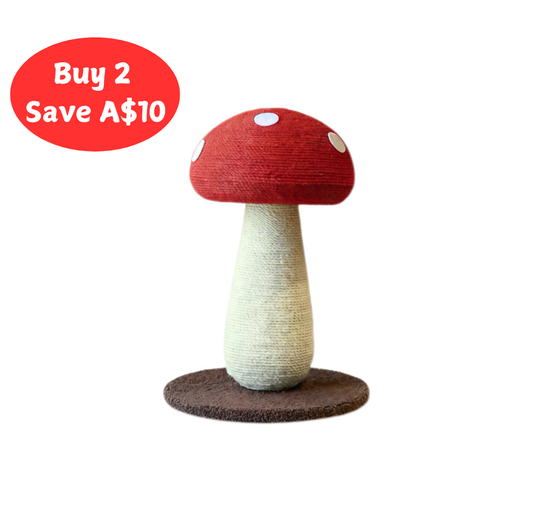 mushroom cat climbing frame, sisal rope scratching post, non-shedding vertical cat scratcher